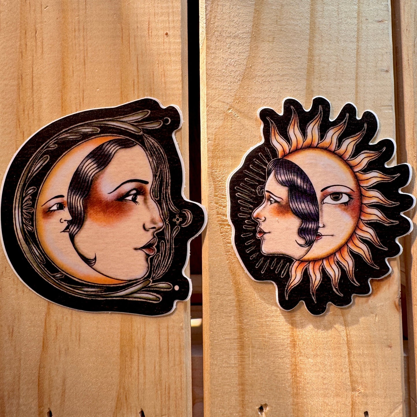 Sun and Moon stickers