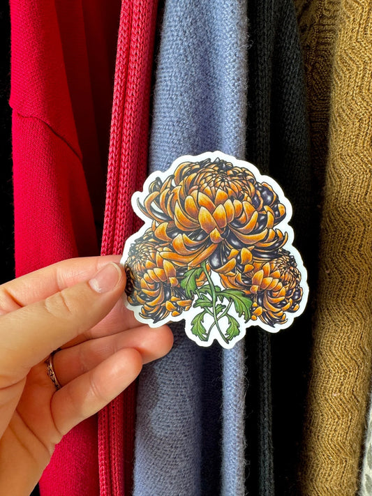 October’s Chrysanthemum Trio sticker
