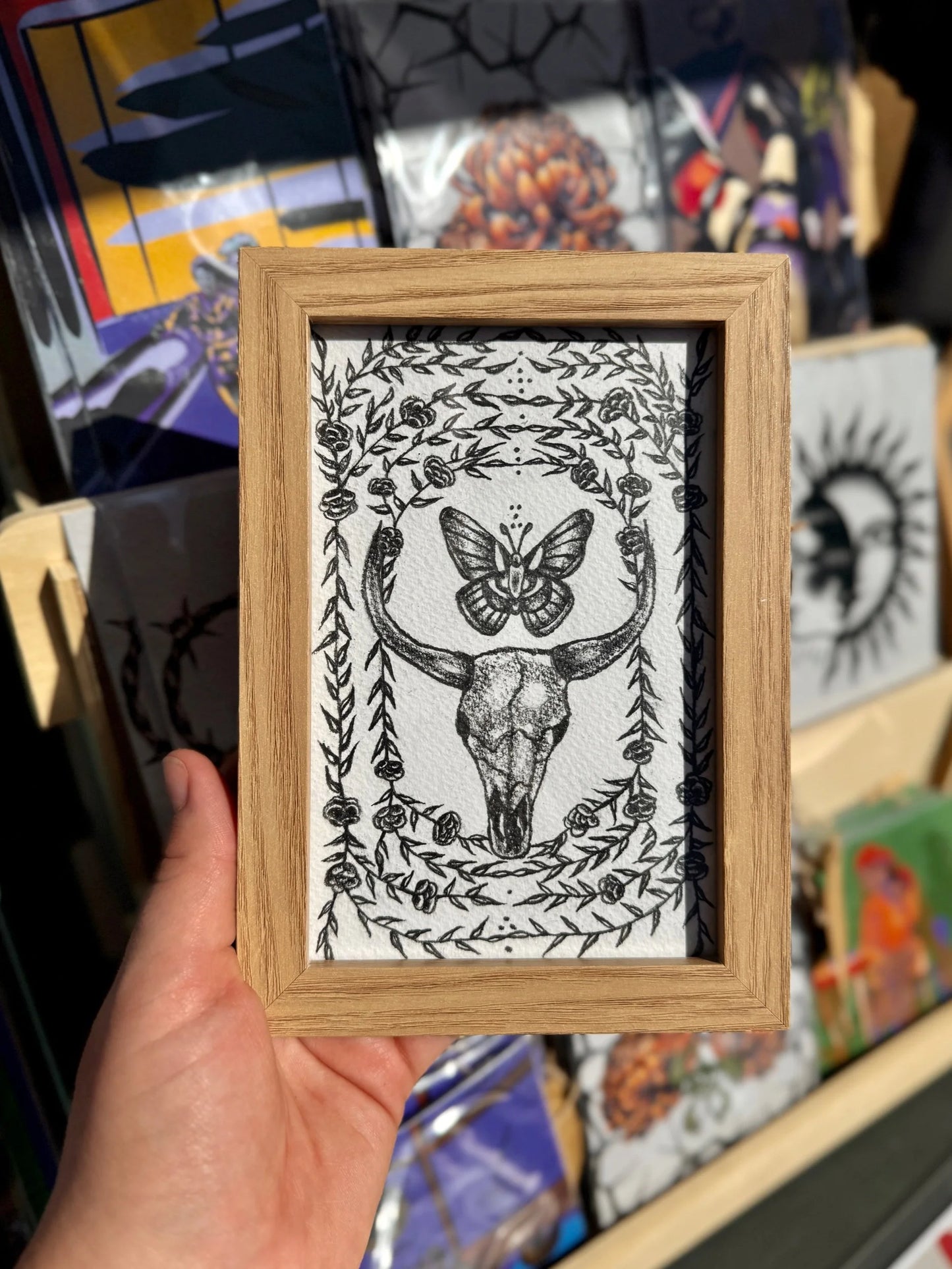 Desert Dwellers No. 1 framed graphite drawing