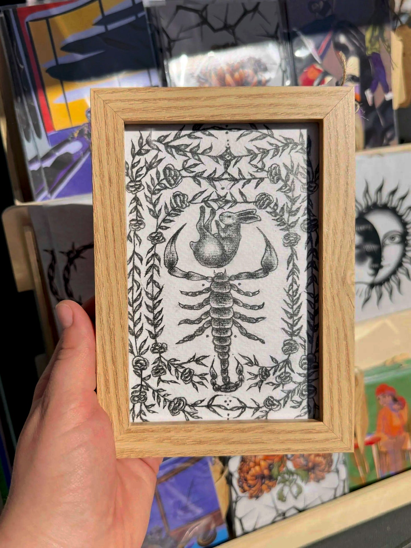 Desert Dwellers No. 2 framed graphite drawing