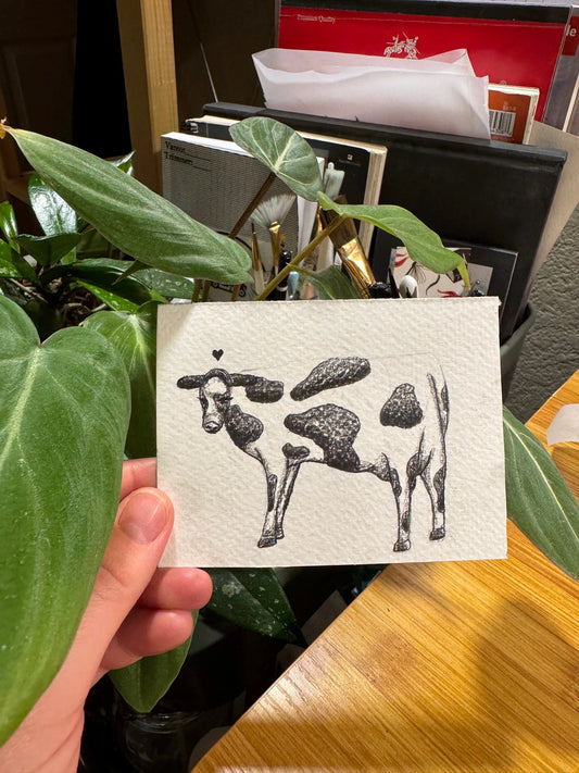 Lovely Cow graphite drawing