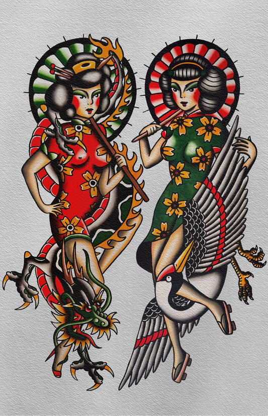 Geisha Pinup print set