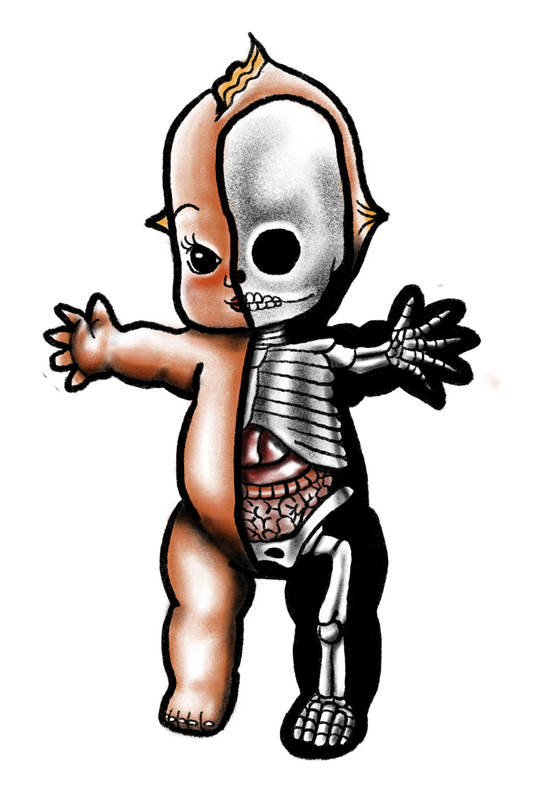 Kewpie Skeleton sticker