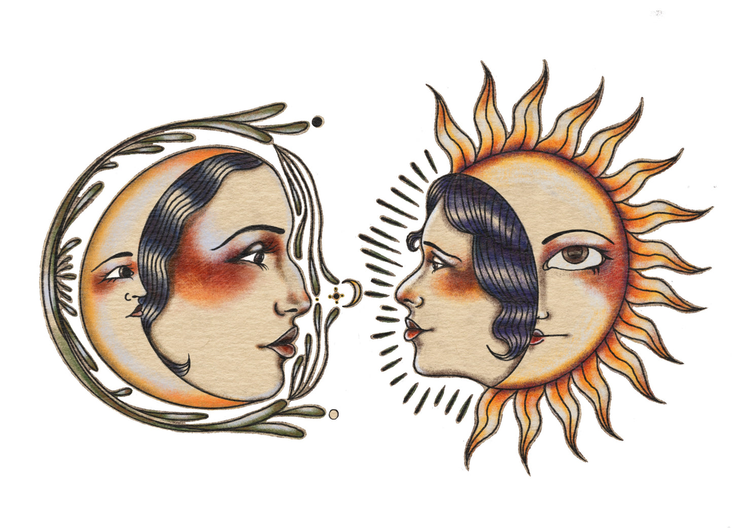 Sun and Moon stickers