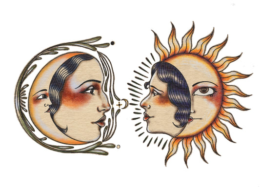 Sun and Moon stickers